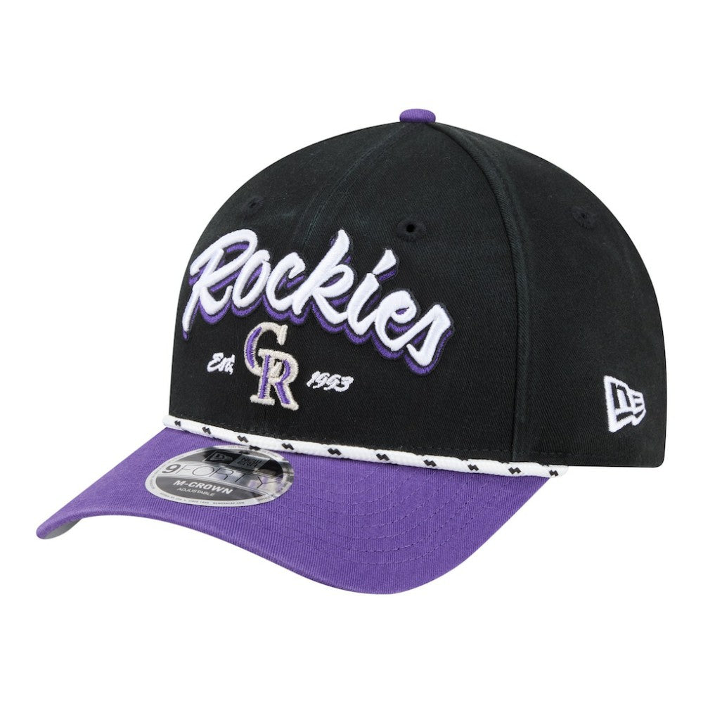 Colorado Rockies Team Loyal 9FORTY M-Crown Adjustable Hat Black/Purple