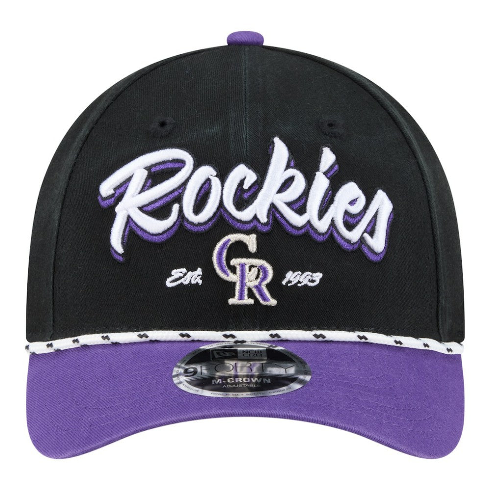 Colorado Rockies Team Loyal 9FORTY M-Crown Adjustable Hat Black/Purple
