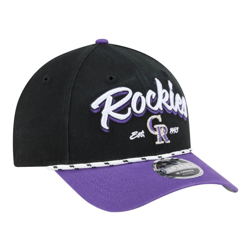 Colorado Rockies Team Loyal 9FORTY M-Crown Adjustable Hat Black/Purple