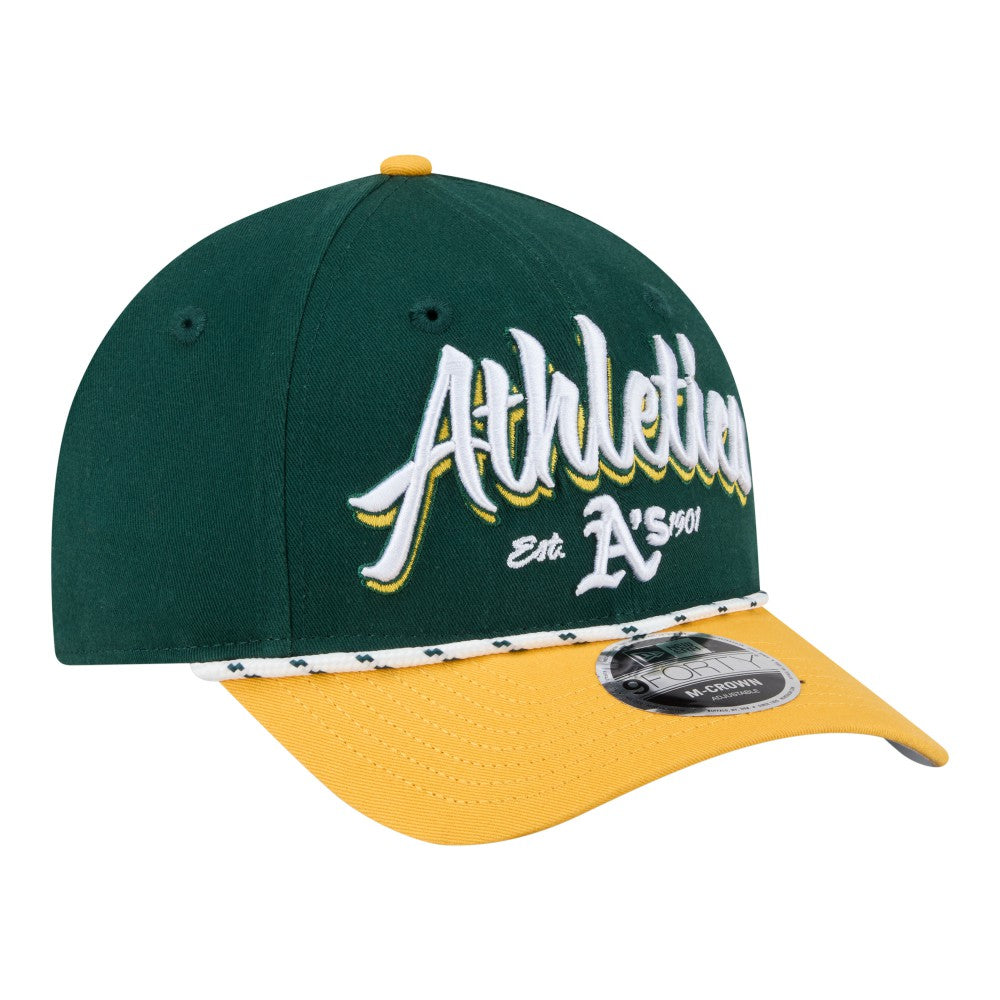 Athletics Team Loyal 9FORTY M-Crown Adjustable Hat Green/Gold