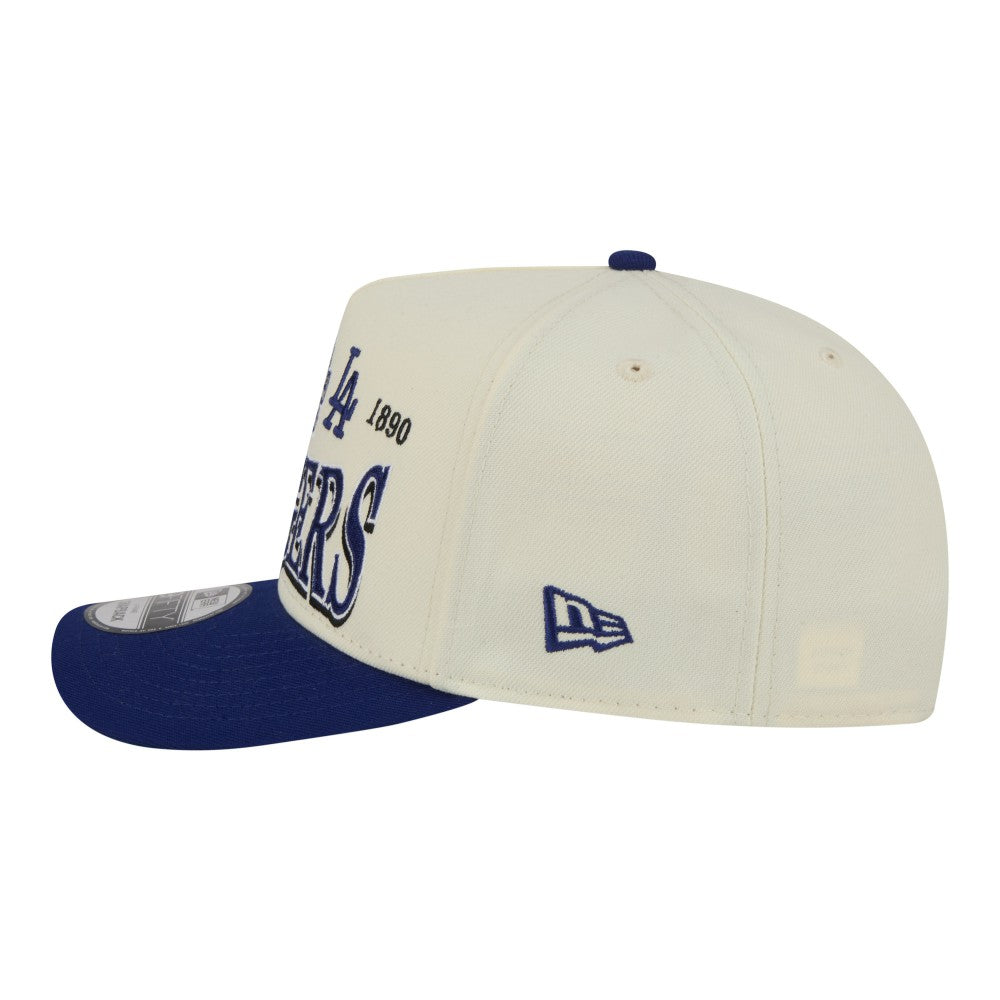 Los Angeles Dodgers Throwback Tri-Hit A-Frame 9FIFTY Adjustable Hat Cream
