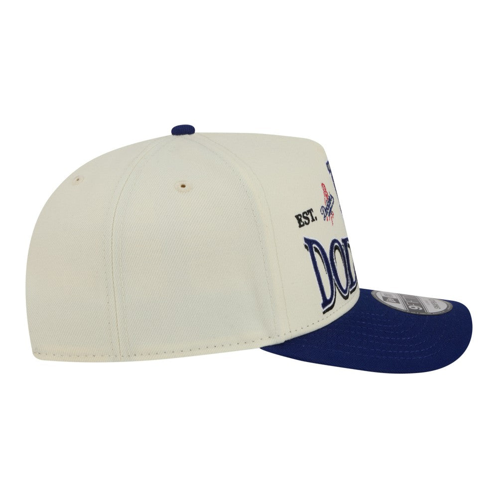 Los Angeles Dodgers Throwback Tri-Hit A-Frame 9FIFTY Adjustable Hat Cream