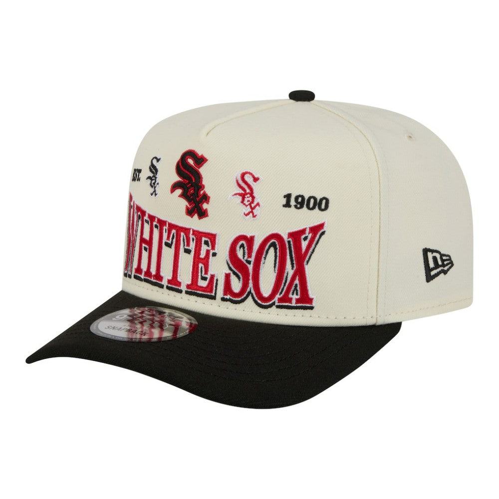 Chicago White Sox Throwback Tri-Hit A-Frame 9FIFTY Adjustable Hat Cream