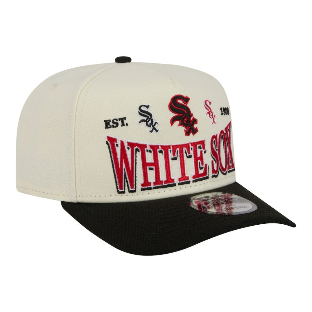 Chicago White Sox Throwback Tri-Hit A-Frame 9FIFTY Adjustable Hat Cream
