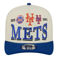 New York Mets Throwback Tri-Hit A-Frame 9FIFTY Adjustable Hat Cream