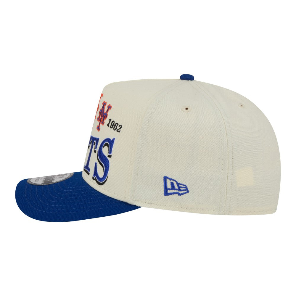 New York Mets Throwback Tri-Hit A-Frame 9FIFTY Adjustable Hat Cream
