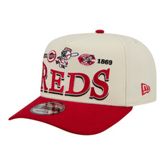 Cincinnati Reds Throwback Tri-Hit A-Frame 9FIFTY Adjustable Hat Cream