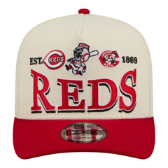 Cincinnati Reds Throwback Tri-Hit A-Frame 9FIFTY Adjustable Hat Cream