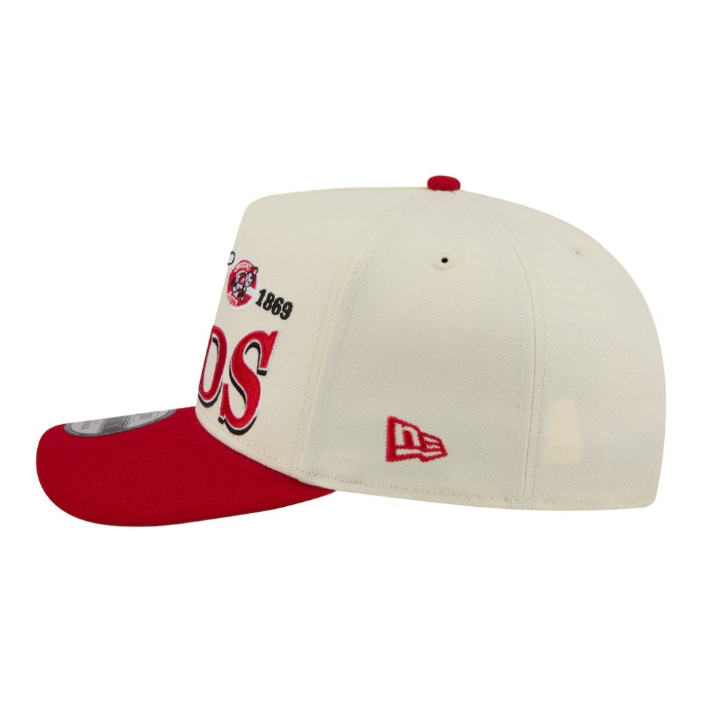 Cincinnati Reds Throwback Tri-Hit A-Frame 9FIFTY Adjustable Hat Cream