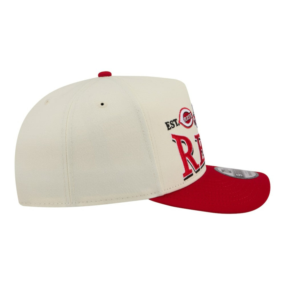 Cincinnati Reds Throwback Tri-Hit A-Frame 9FIFTY Adjustable Hat Cream