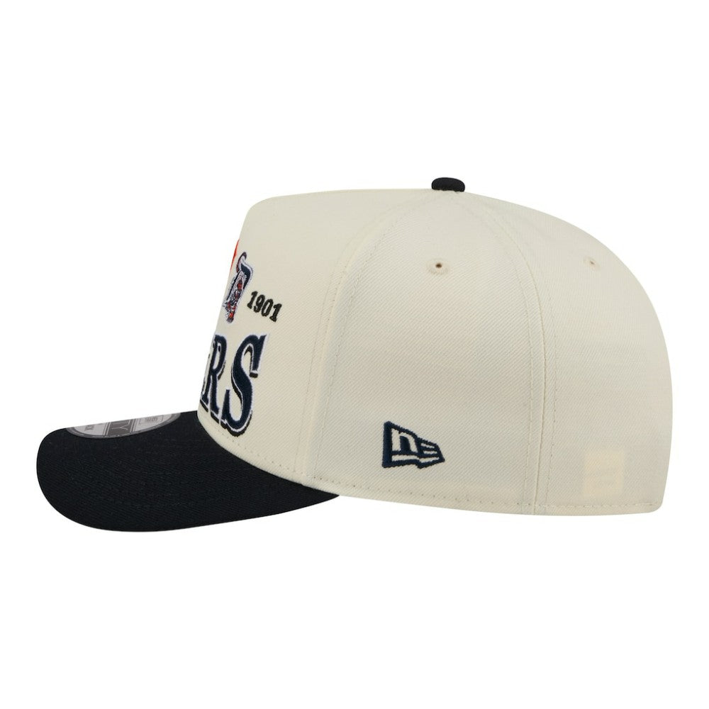 Detroit Tigers Throwback Tri-Hit A-Frame 9FIFTY Adjustable Hat Cream