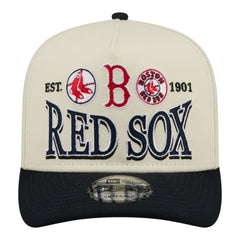 Boston Red Sox Throwback Tri-Hit A-Frame 9FIFTY Adjustable Hat Cream