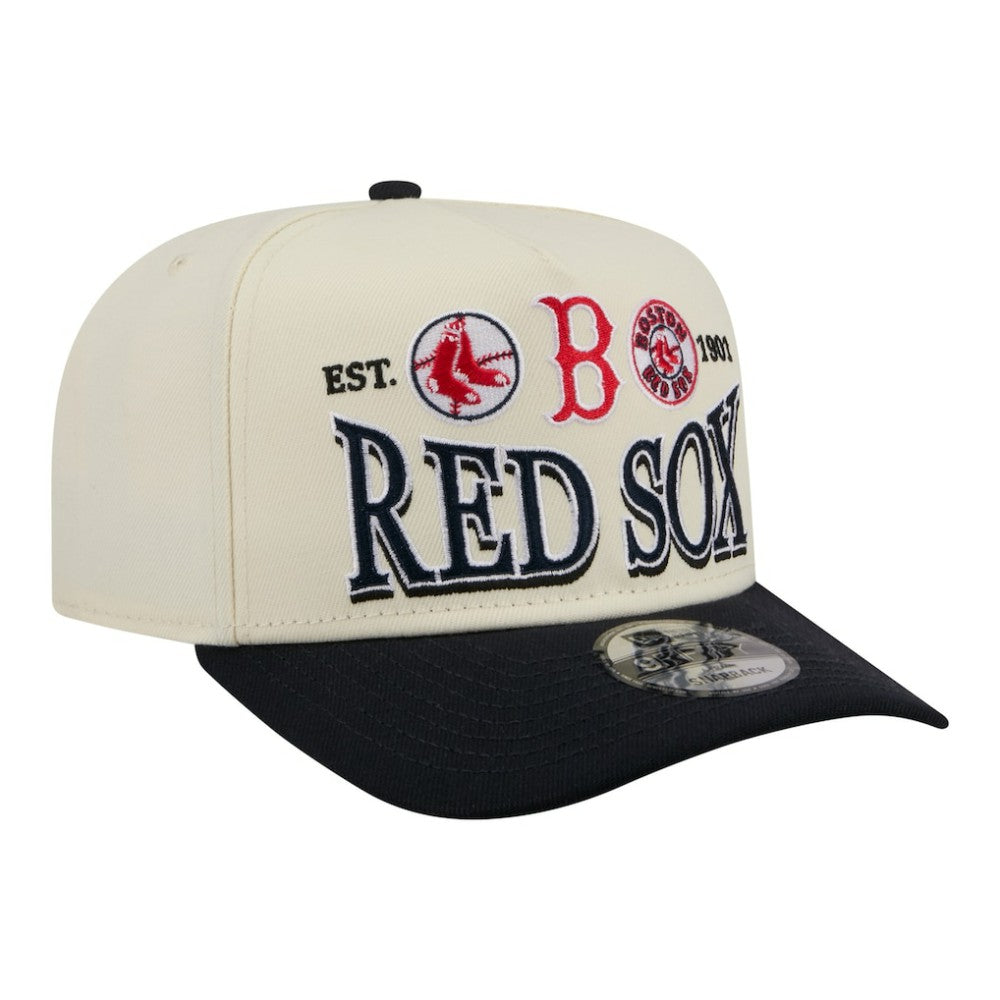 Boston Red Sox Throwback Tri-Hit A-Frame 9FIFTY Adjustable Hat Cream