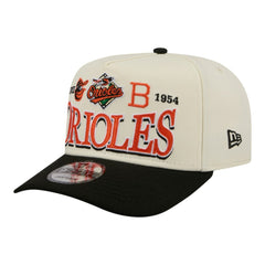 Baltimore Orioles Throwback Tri-Hit A-Frame 9FIFTY Adjustable Hat Cream