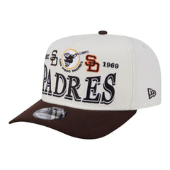 San Diego Padres Throwback Tri-Hit A-Frame 9FIFTY Adjustable Hat Cream