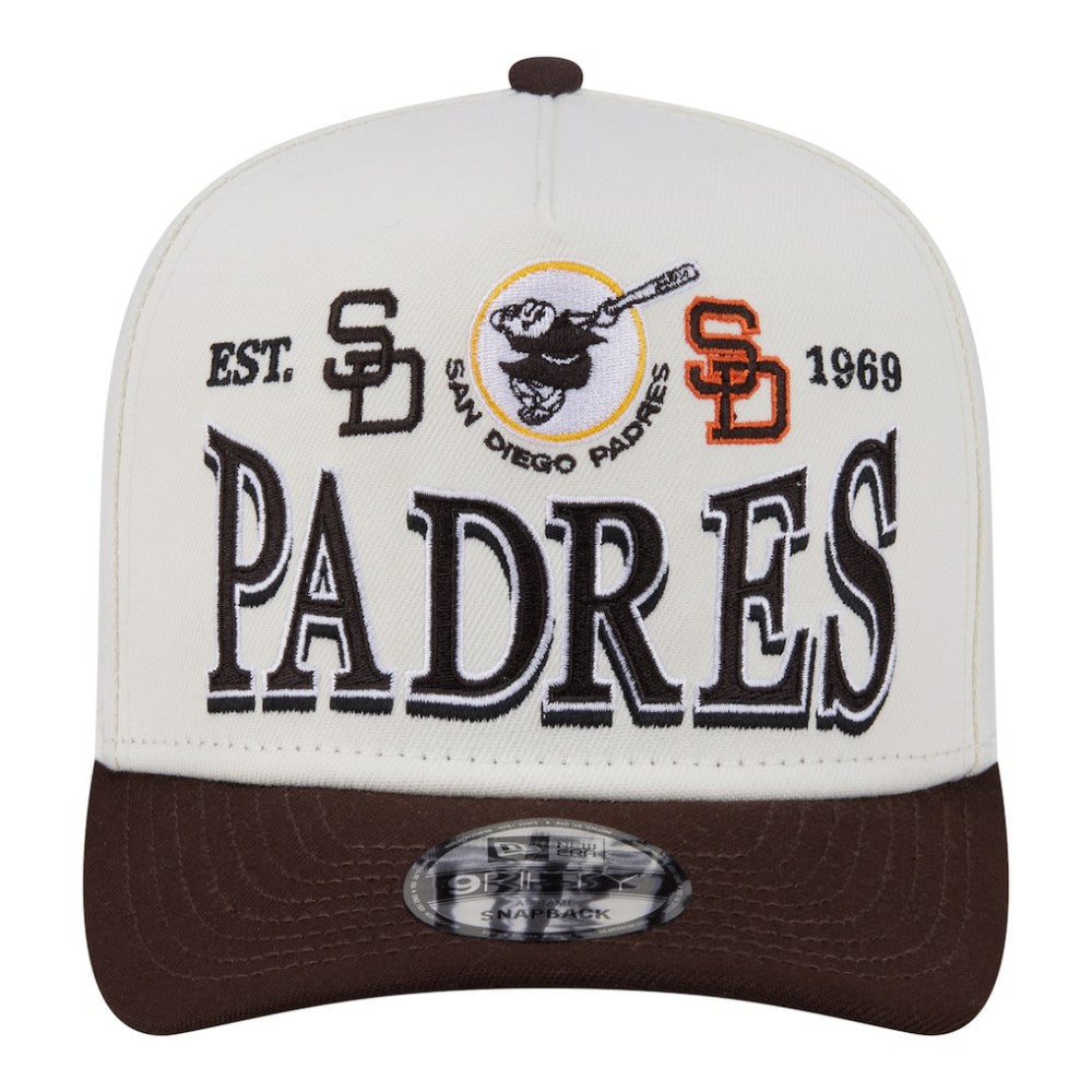 San Diego Padres Throwback Tri-Hit A-Frame 9FIFTY Adjustable Hat Cream