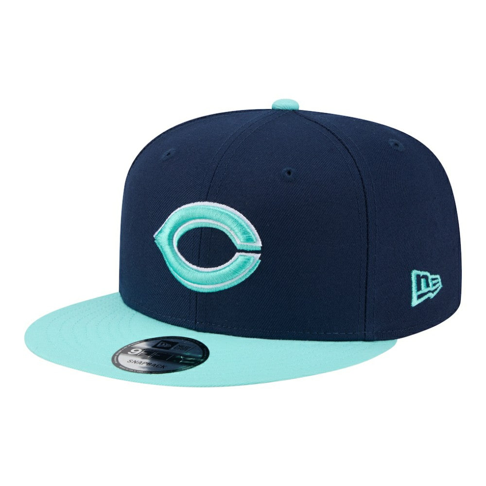 Cincinnati Reds 2-Tone Color Pack 9FIFTY Snapback Hat Navy/Turquoise