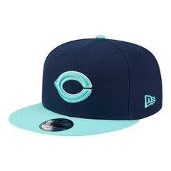 Cincinnati Reds 2-Tone Color Pack 9FIFTY Snapback Hat Navy/Turquoise