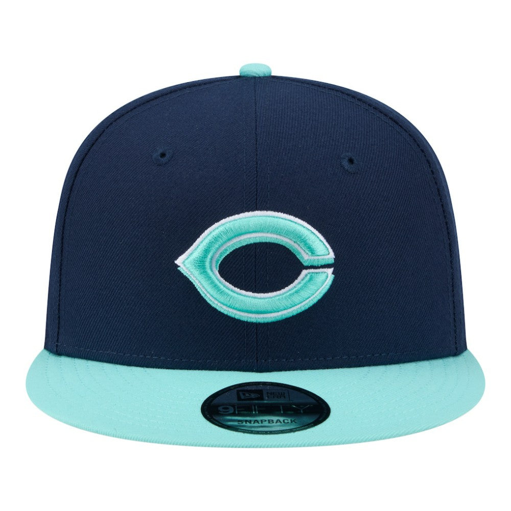 Cincinnati Reds 2-Tone Color Pack 9FIFTY Snapback Hat Navy/Turquoise