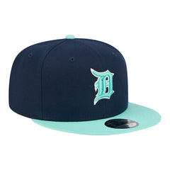 Detroit Tigers 2-Tone Color Pack 9FIFTY Snapback Hat Navy/Turquoise