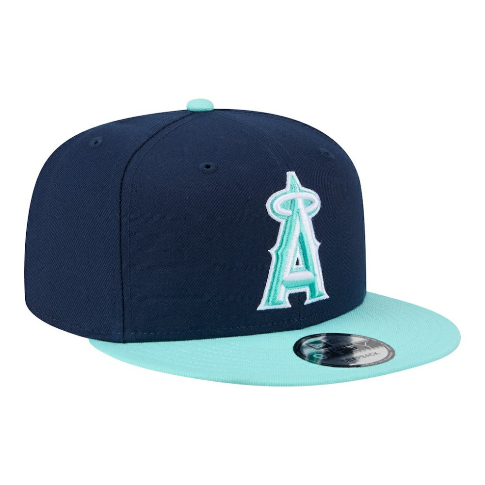 Los Angeles Angels Two-Tone Color Pack 9FIFTY Snapback Hat Navy/Turquoise