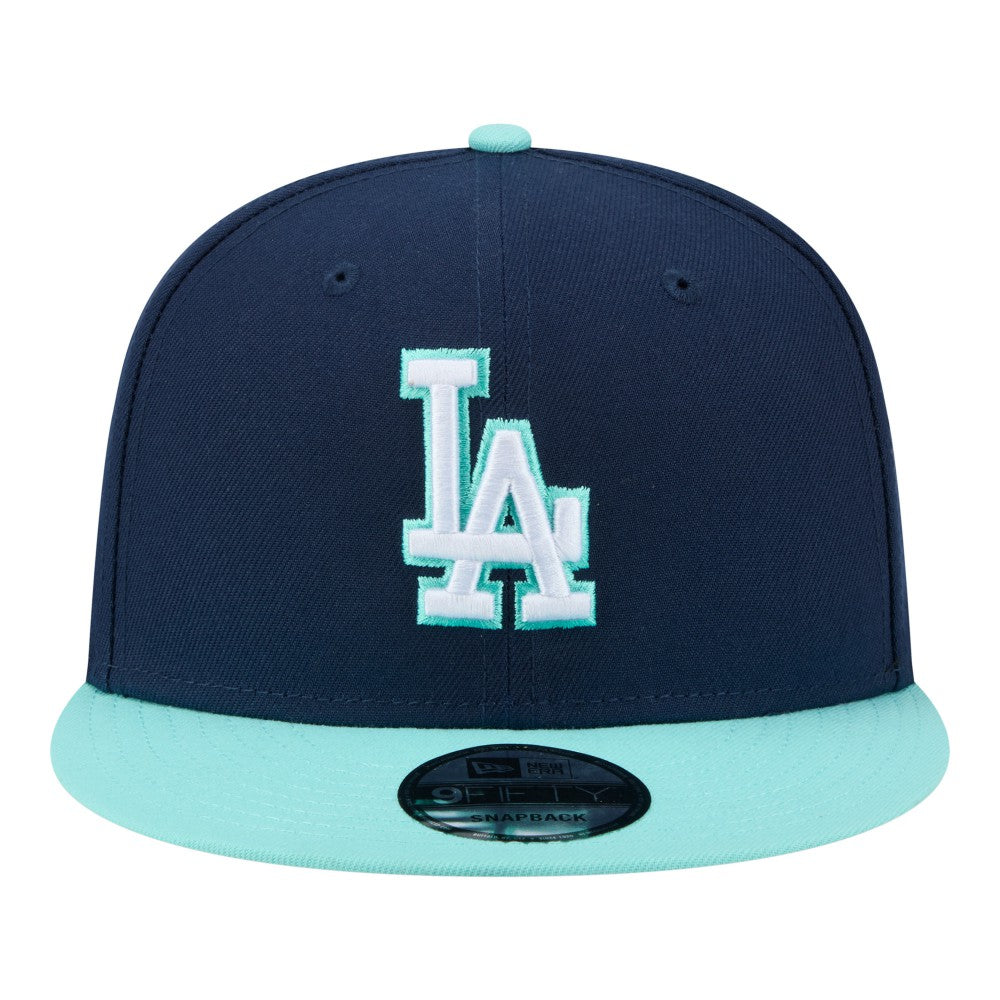 Los Angeles Dodgers 2-Tone Color Pack 9FIFTY Snapback Hat Navy/Turquoise