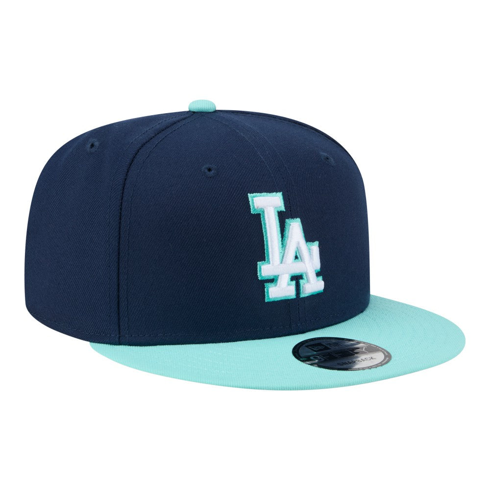 Los Angeles Dodgers 2-Tone Color Pack 9FIFTY Snapback Hat Navy/Turquoise