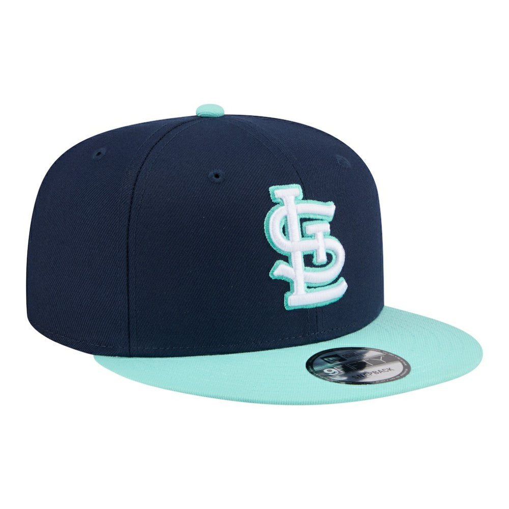 St. Louis Cardinals 2-Tone Color Pack 9FIFTY Snapback Hat Navy/Turquoise