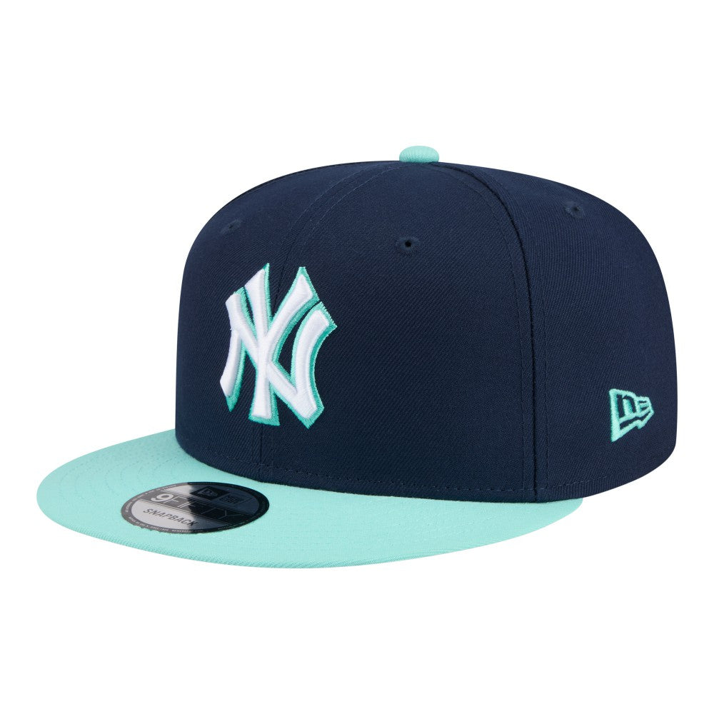 New York Yankees Two-Tone Color Pack 9FIFTY Snapback Hat Navy/Turquoise
