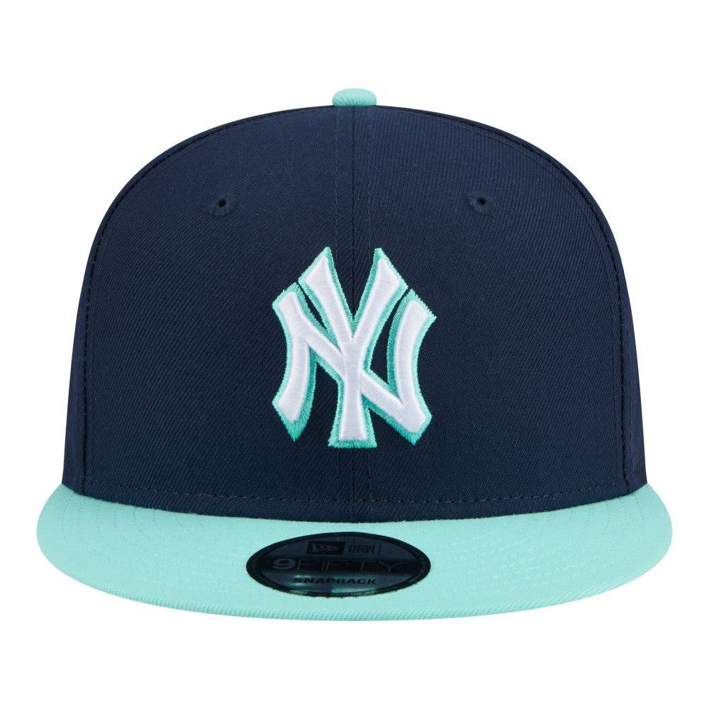 New York Yankees Two-Tone Color Pack 9FIFTY Snapback Hat Navy/Turquoise