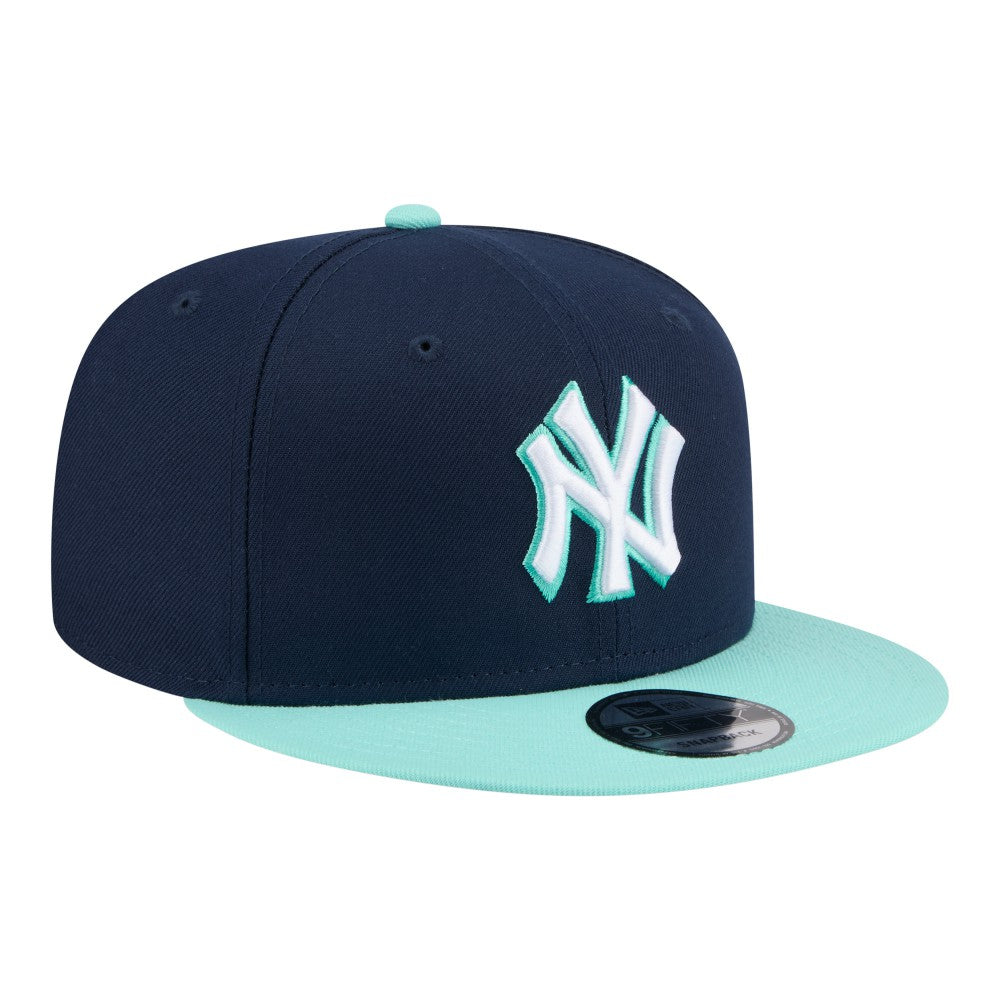 New York Yankees Two-Tone Color Pack 9FIFTY Snapback Hat Navy/Turquoise