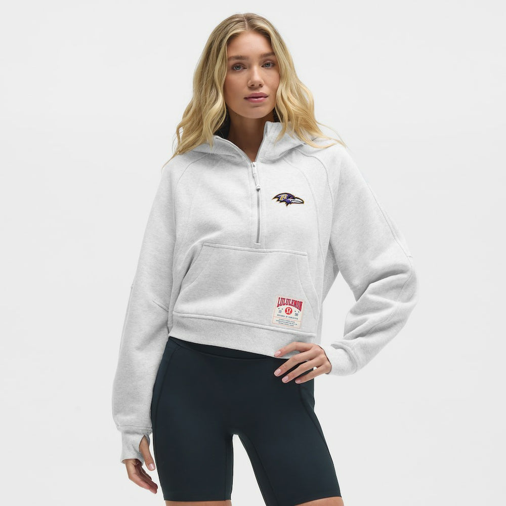 Baltimore Ravens lululemon Women's Scuba Oversized Half-Zip Hoodie - Heathered Core Ultra Light Grey online