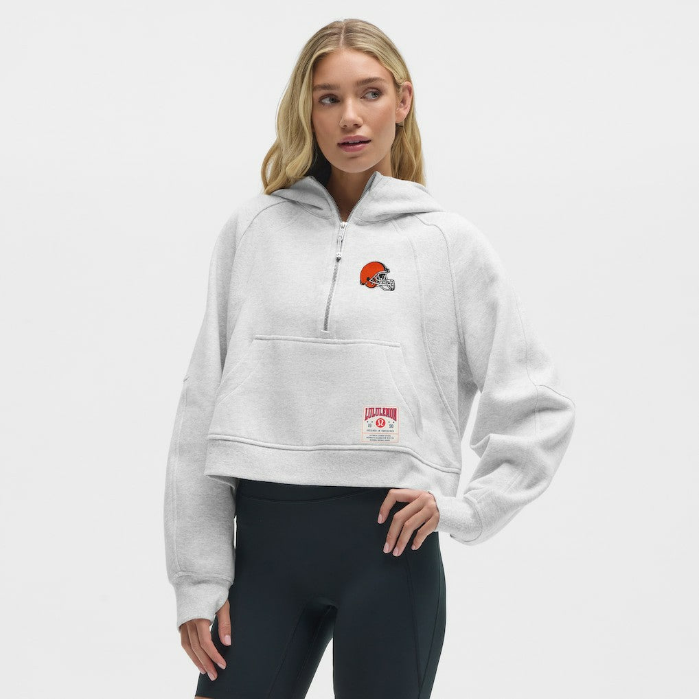 Cleveland Browns lululemon Women's Scuba Oversized Half-Zip Hoodie - Heathered Core Ultra Light Grey cheap