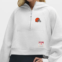 Cleveland Browns lululemon Women's Scuba Oversized Half-Zip Hoodie - Heathered Core Ultra Light Grey cheap
