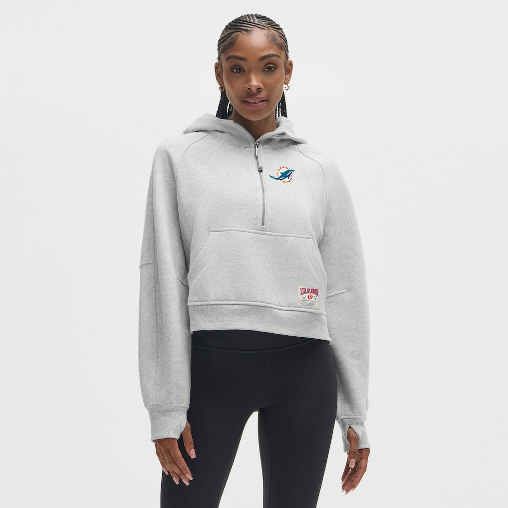 Miami Dolphins lululemon Women's Scuba Oversized Half-Zip Hoodie - Heathered Core Ultra Light Grey for sale