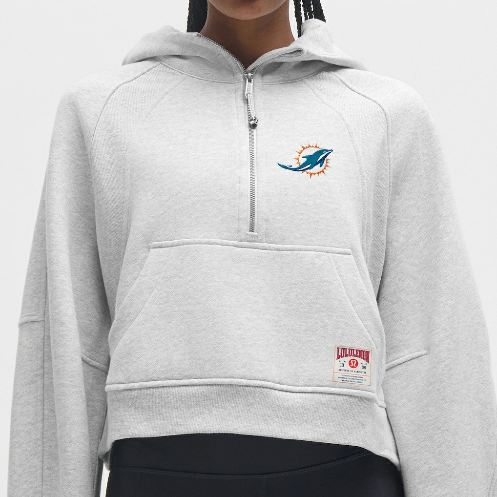 Miami Dolphins lululemon Women's Scuba Oversized Half-Zip Hoodie - Heathered Core Ultra Light Grey for sale