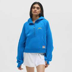 Los Angeles Chargers lululemon Women's Scuba Oversized Half-Zip Hoodie - Beaming Blue discount