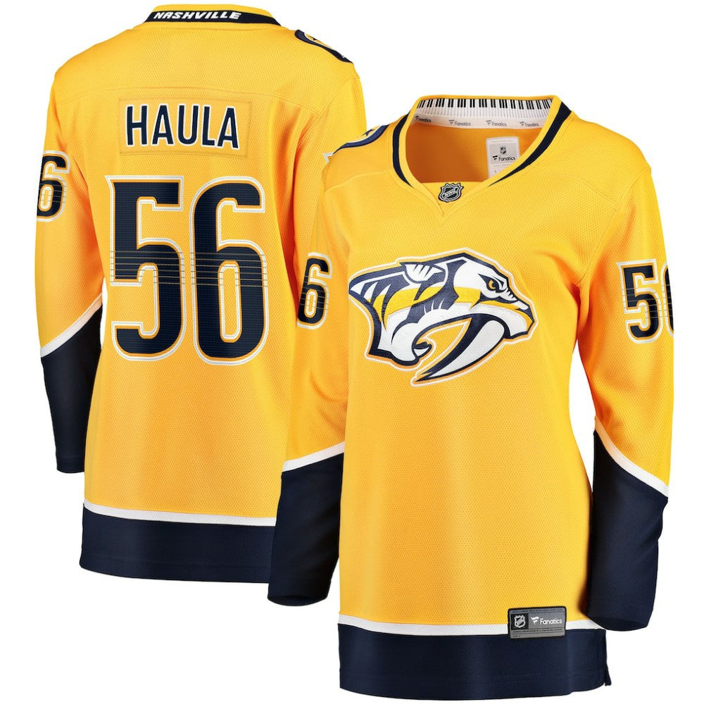 Erik Haula Nashville Predators Fanatics Women's Home Breakaway Player Jersey - Gold Jerseys