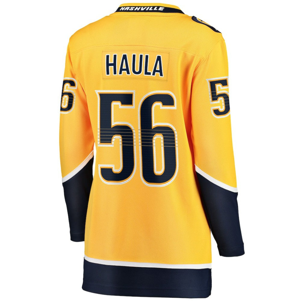Erik Haula Nashville Predators Fanatics Women's Home Breakaway Player Jersey - Gold Jerseys