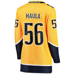 Erik Haula Nashville Predators Fanatics Women's Home Breakaway Player Jersey - Gold Jerseys
