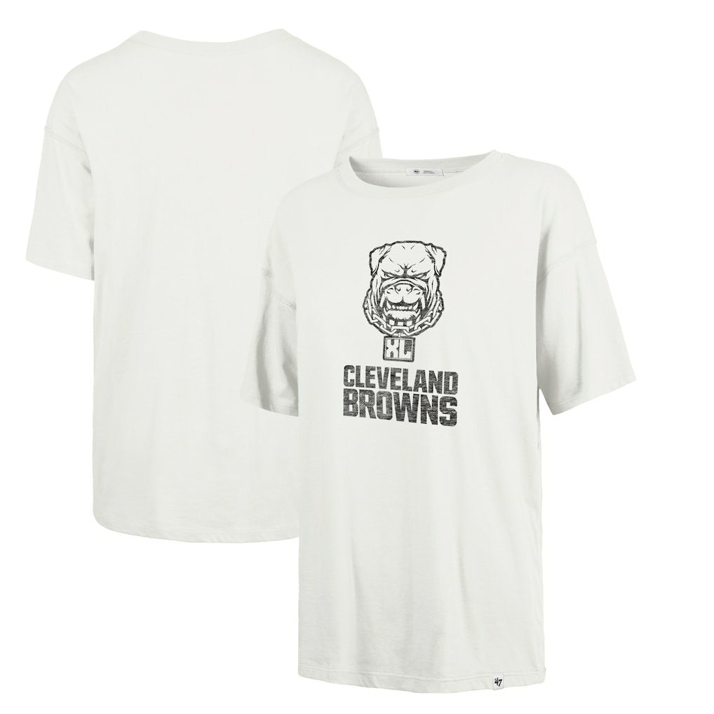Cleveland Browns '47 Women's Dawg Pound XL Premier Sadie Oversized T-Shirt - Cream for sale