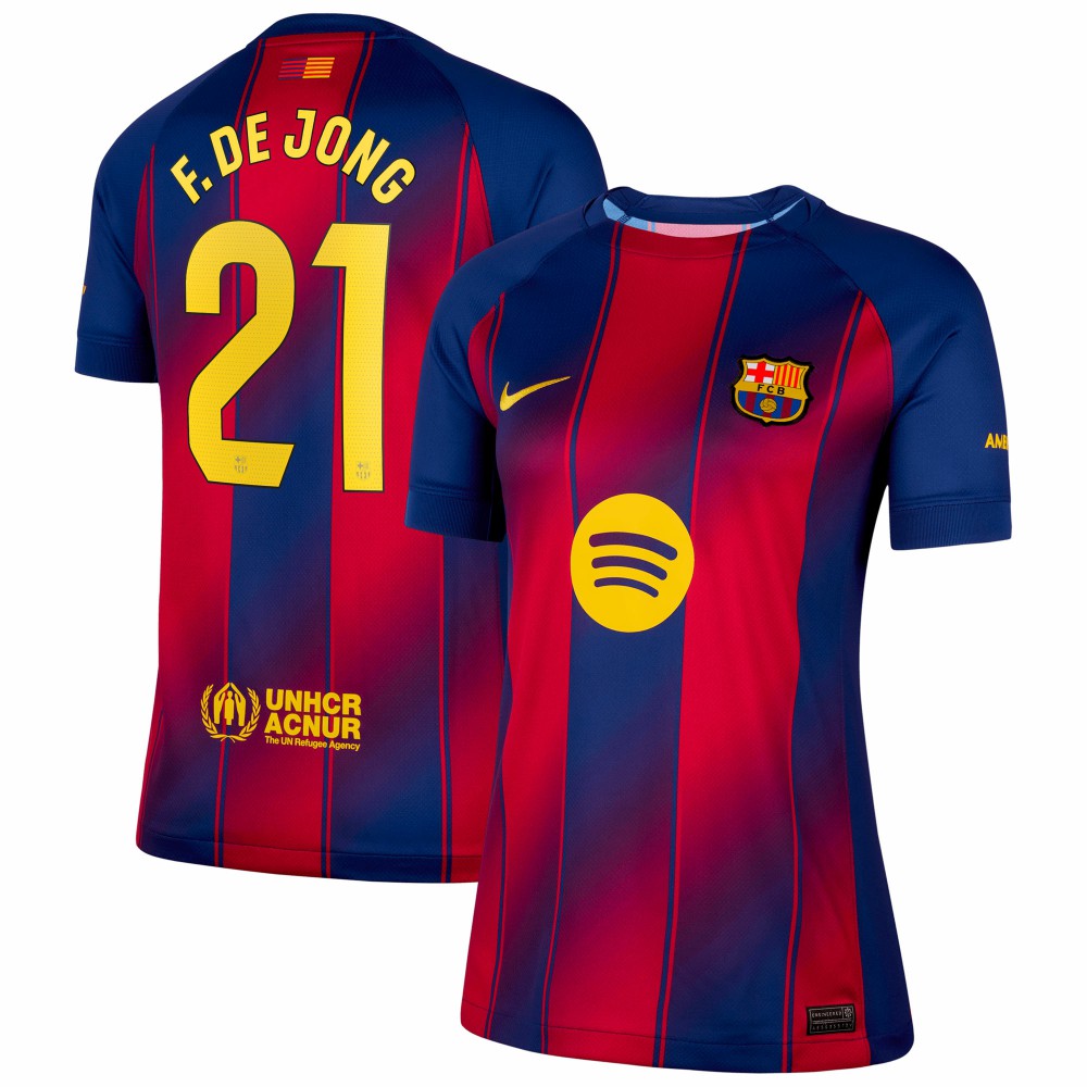 Frenkie de Jong Barcelona Women's 2025/26 Home Replica Jersey - Navy sale