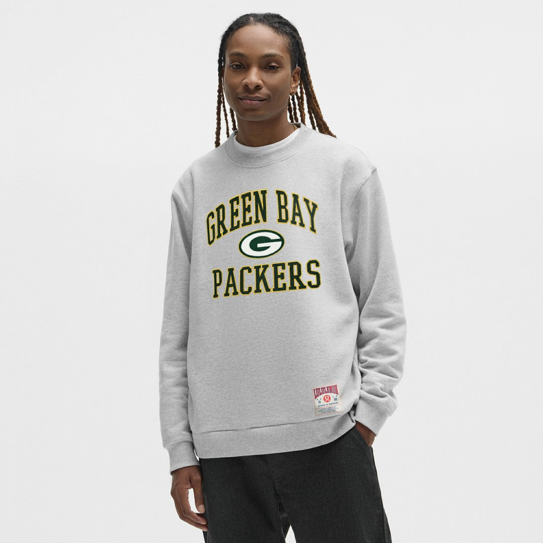 Green Bay Packers lululemon Steady State Sweatshirt - Heathered Silver Drop for sale