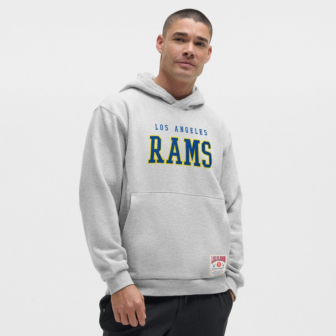 Los Angeles Rams lululemon Steady State Pullover Hoodie - Heathered Silver Drop for sale