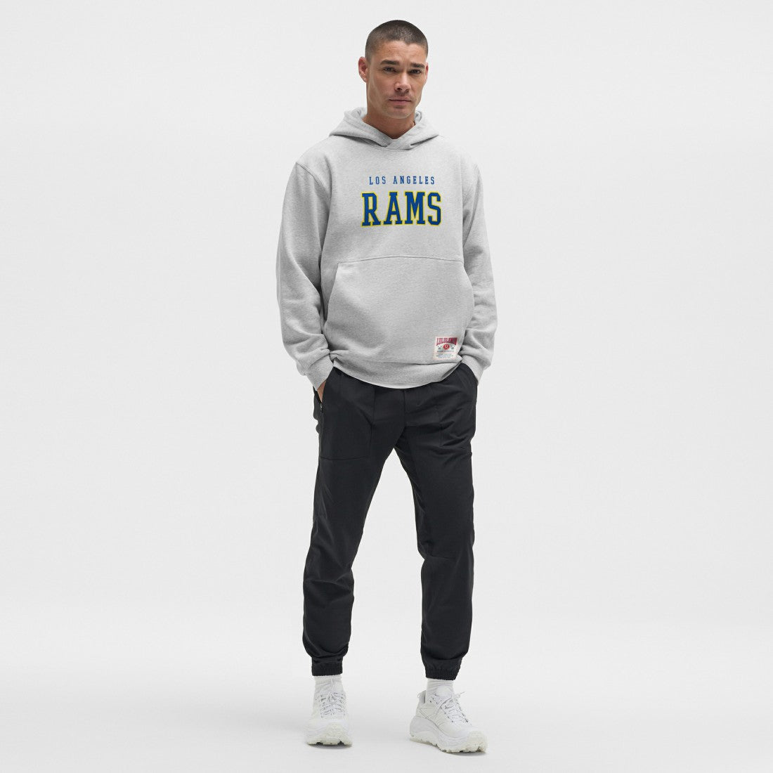 Los Angeles Rams lululemon Steady State Pullover Hoodie - Heathered Silver Drop for sale