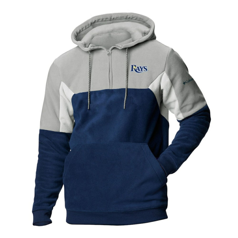 Tampa Bay Rays Men's Lodge Fleece Quarter-Zip Hoodie Navy