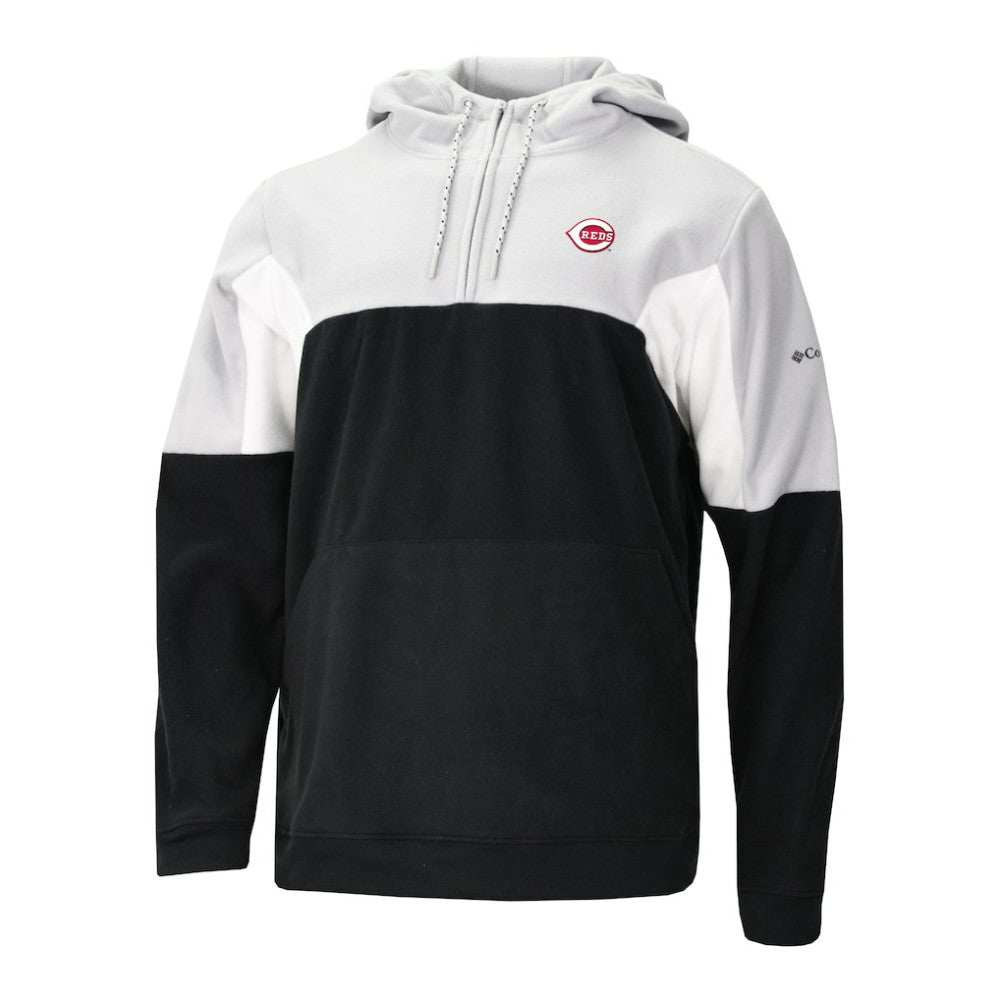 Cincinnati Reds Men's Lodge Fleece Quarter-Zip Hoodie Black