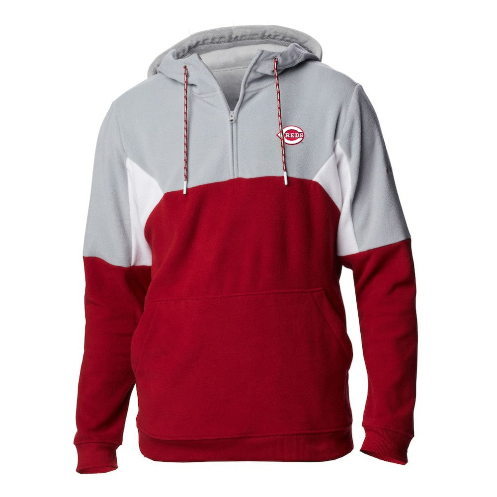 Cincinnati Reds Men's Lodge Fleece Quarter-Zip Hoodie Red