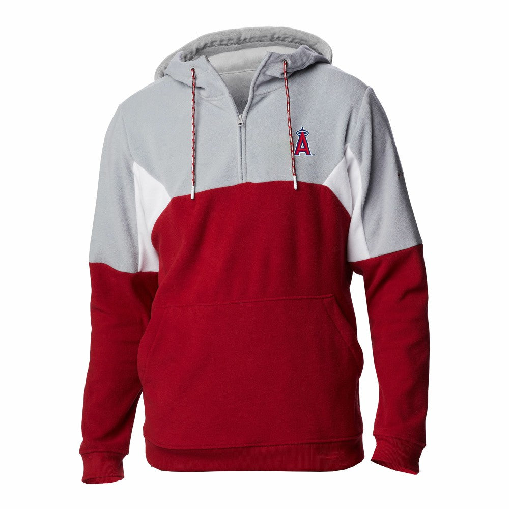 Los Angeles Angels Men's Lodge Fleece Quarter-Zip Hoodie Red