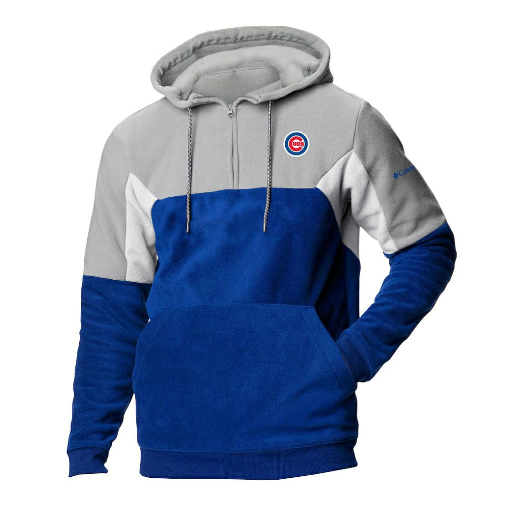 Chicago Cubs Men's Lodge Fleece Quarter-Zip Hoodie Royal